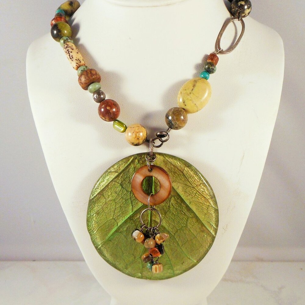 Retired SILPADA Kabkaban Leaf Multi-Stone Necklace N1855